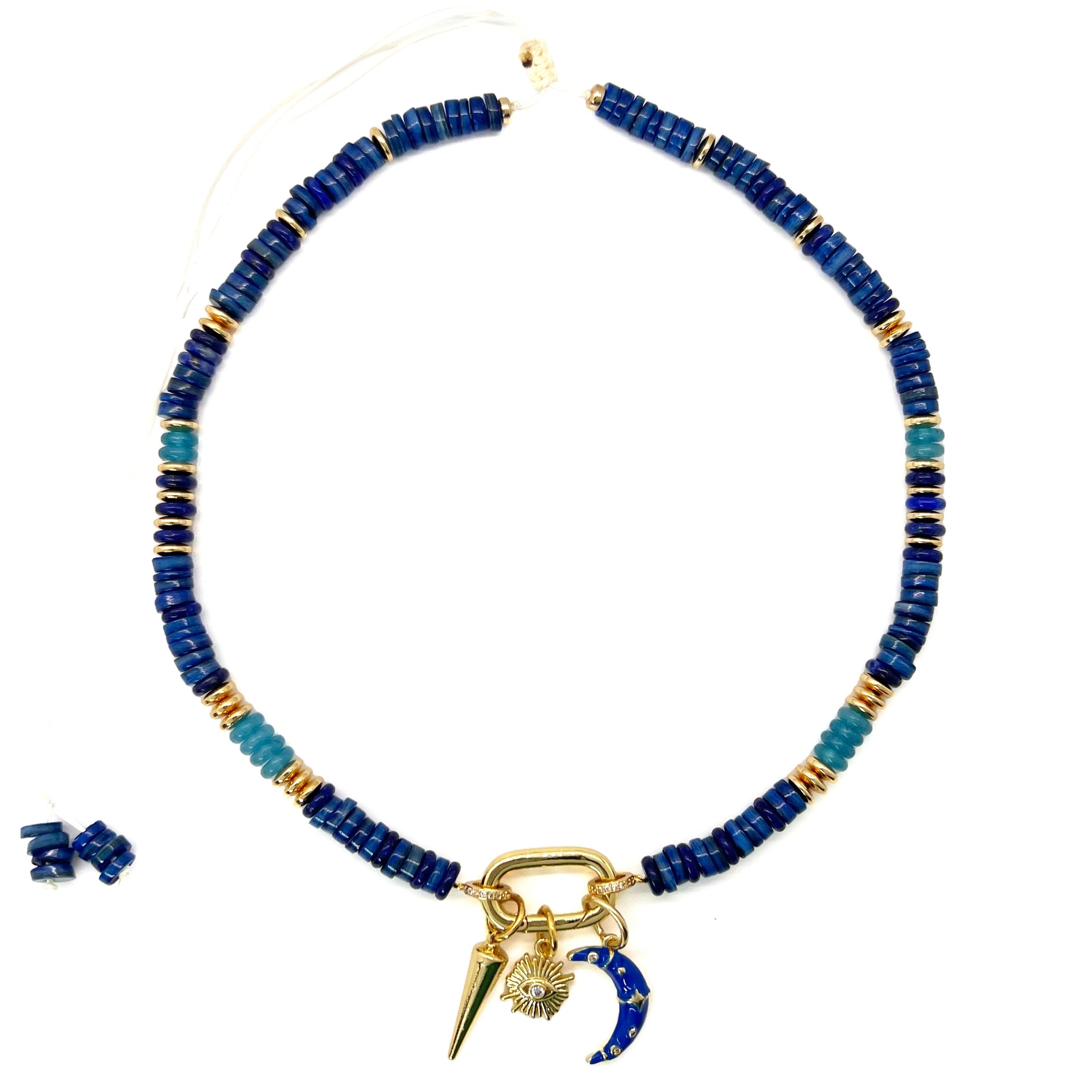 Navy Moon Necklace