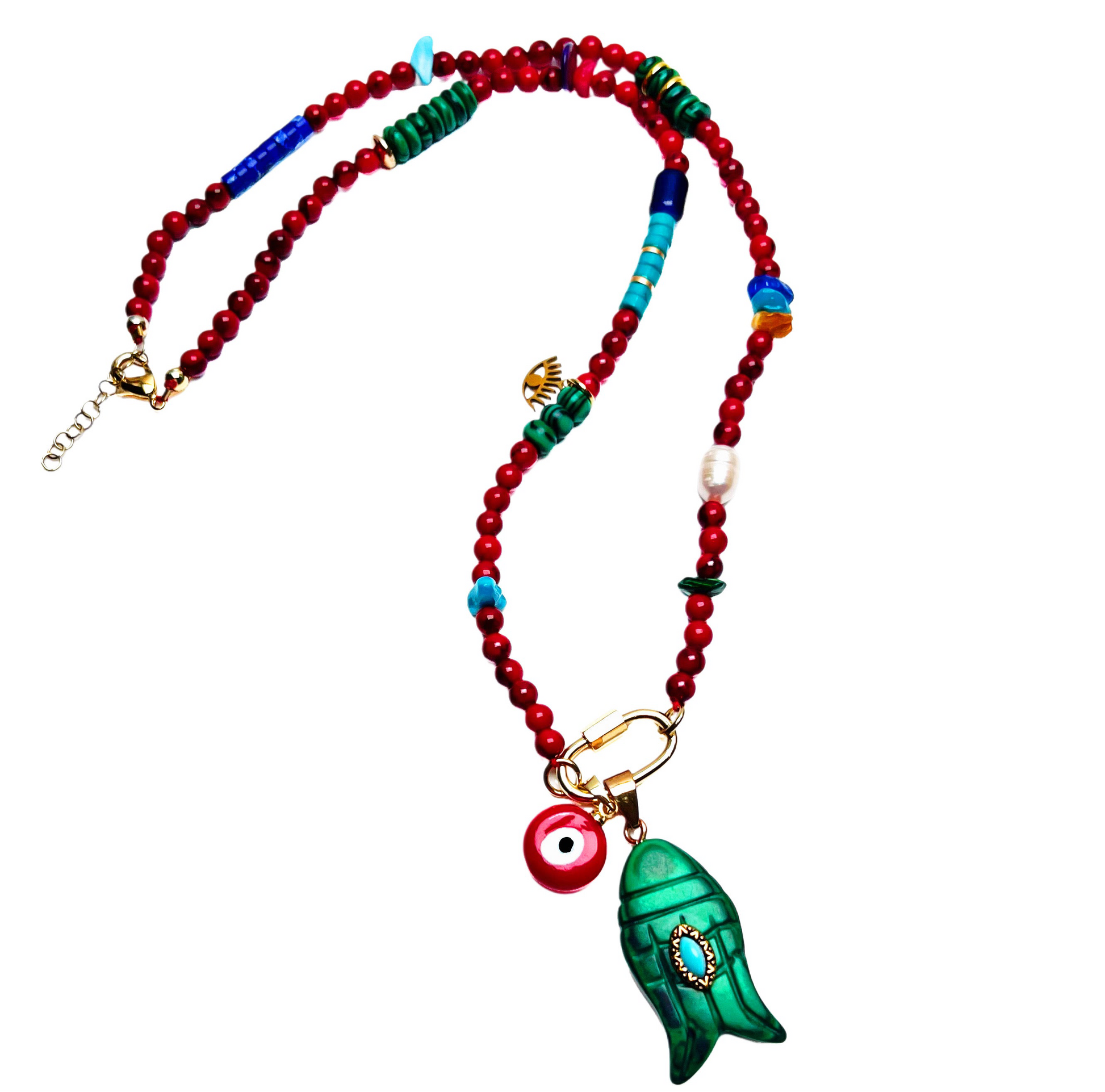 Stone fish necklace