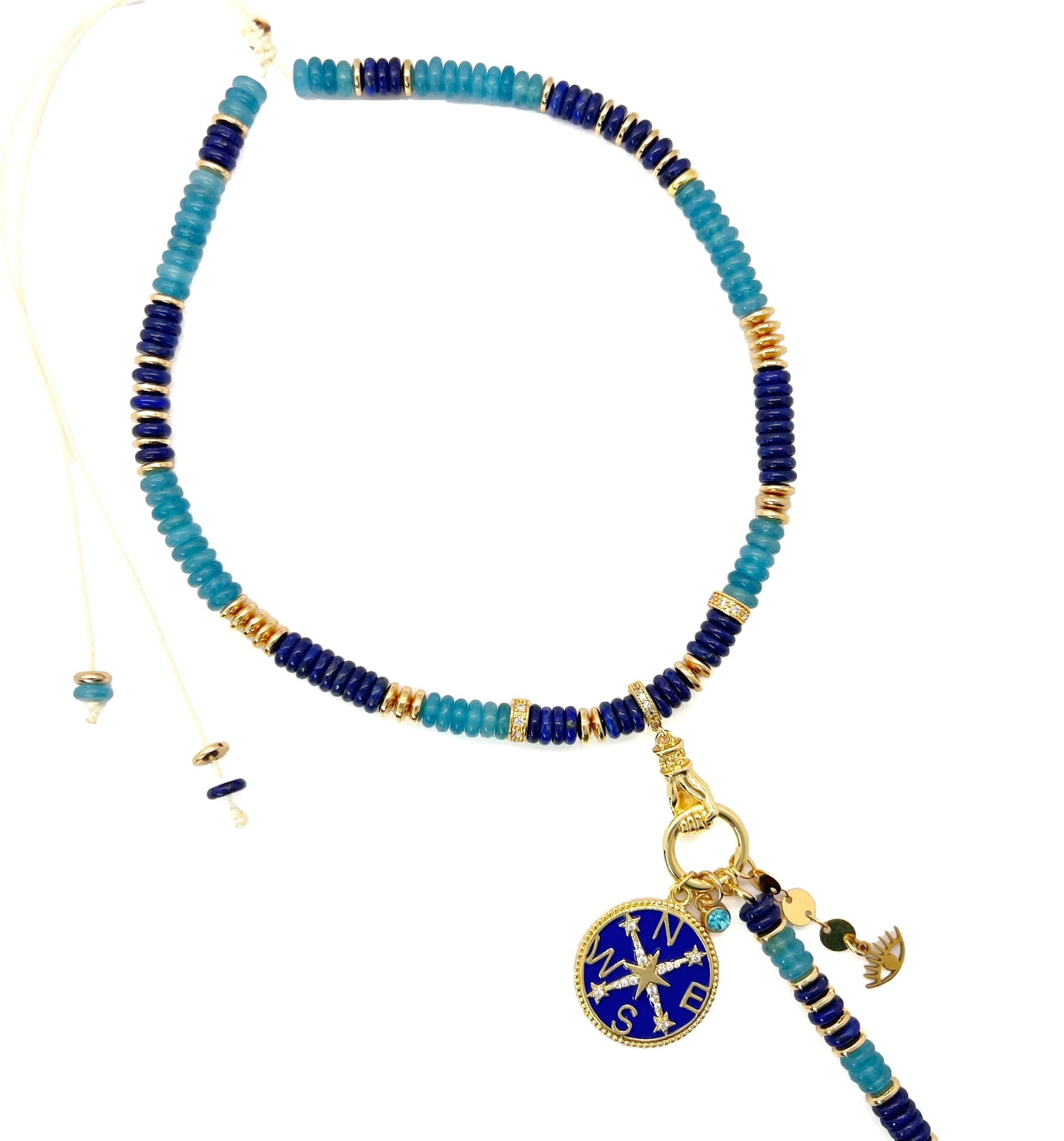 Navy Compass necklace