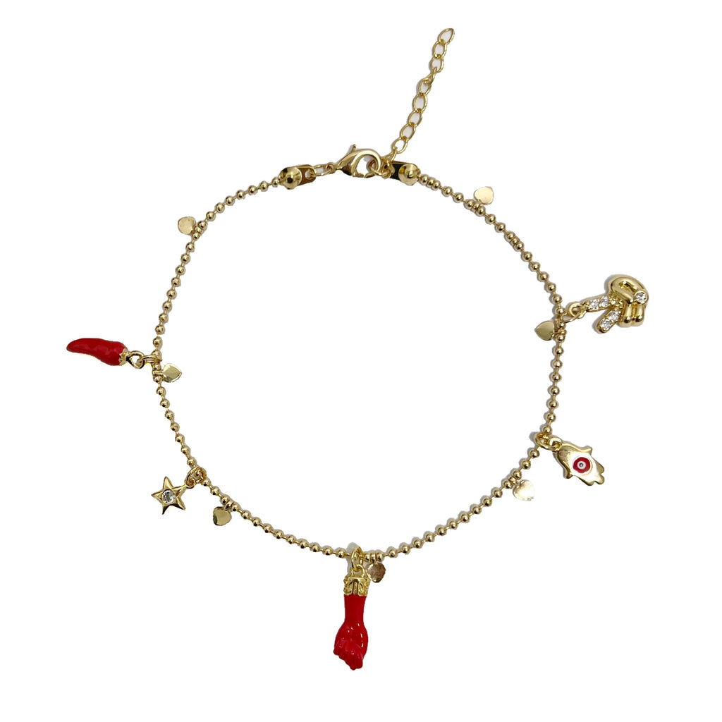 Anklet Puño Rojo