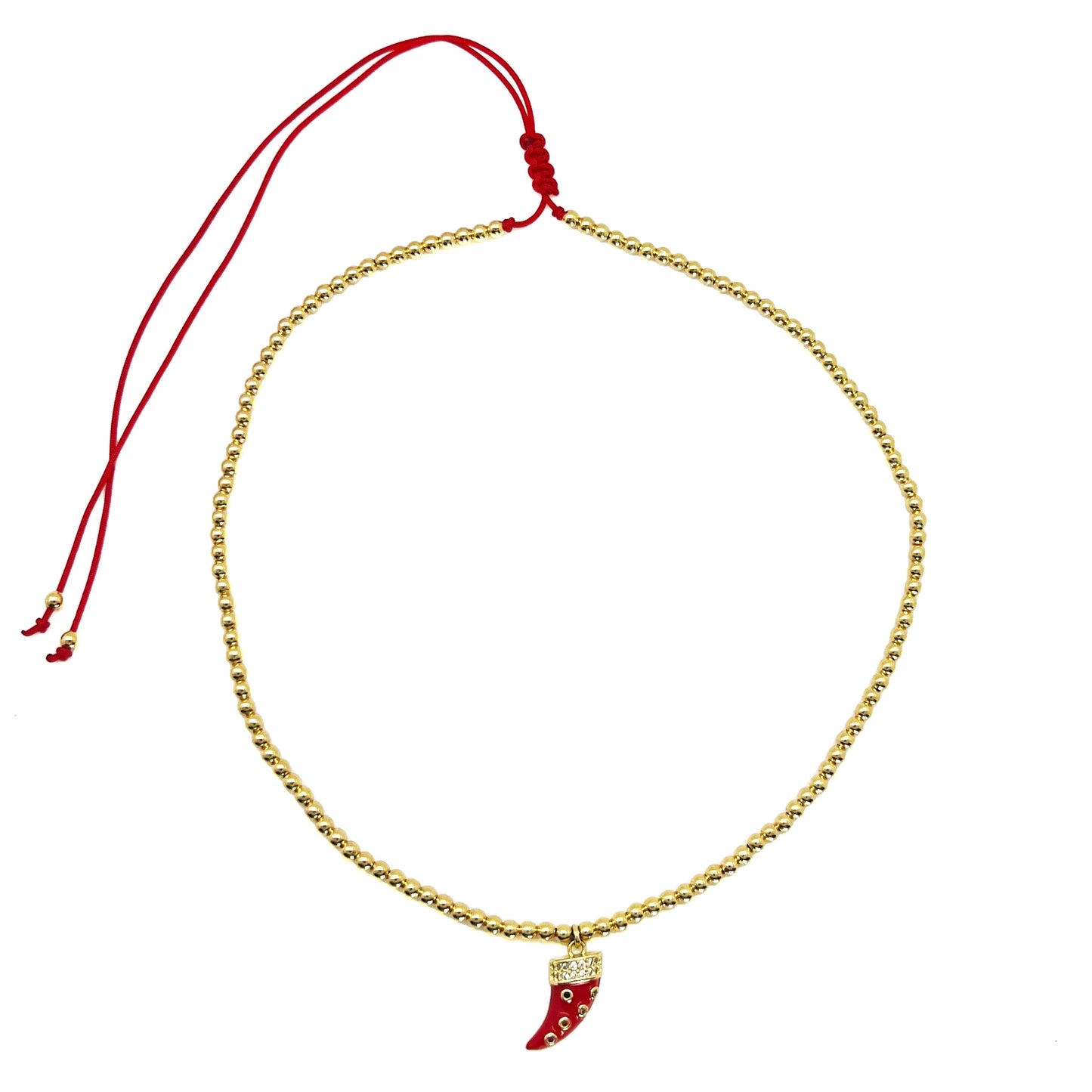Necklace Red Horn