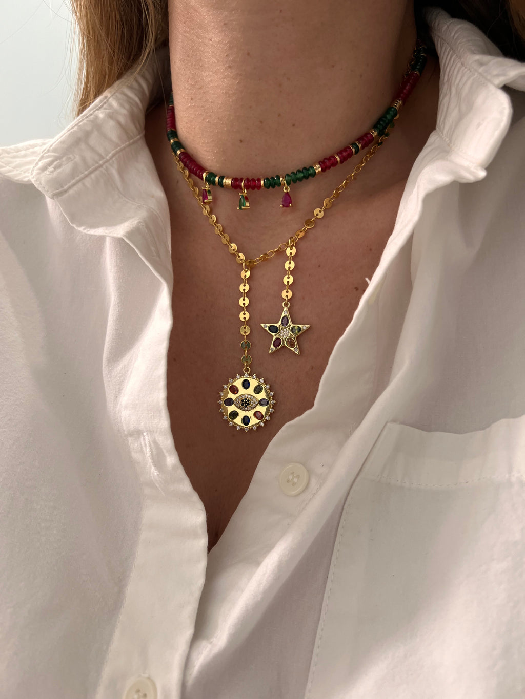 Double charms necklace