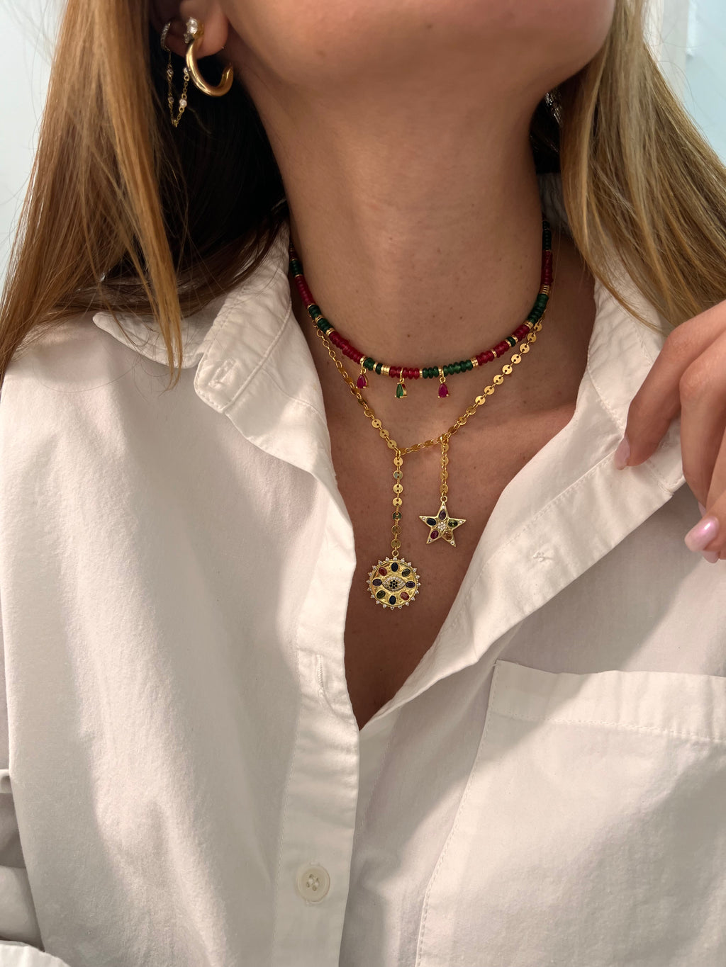 Double charms necklace
