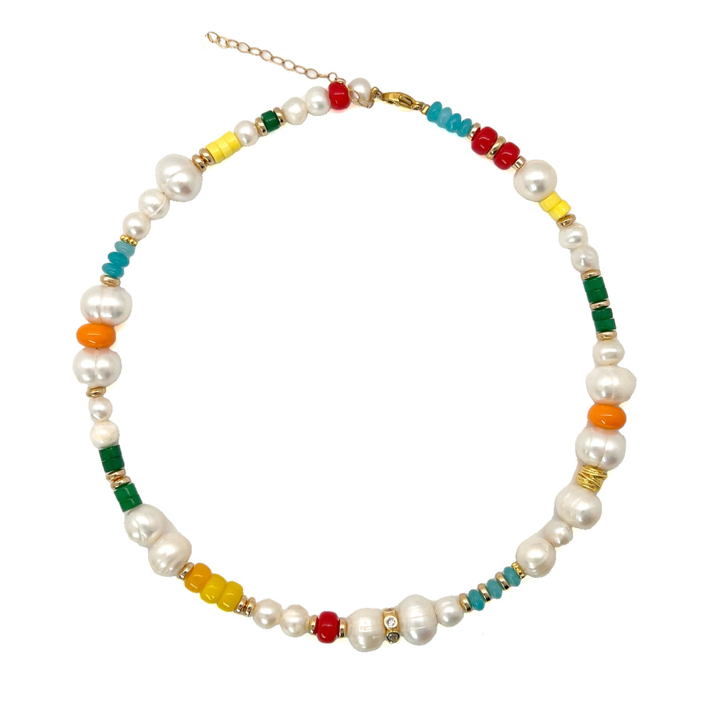 Colors pearls choker