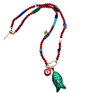 Stone fish necklace
