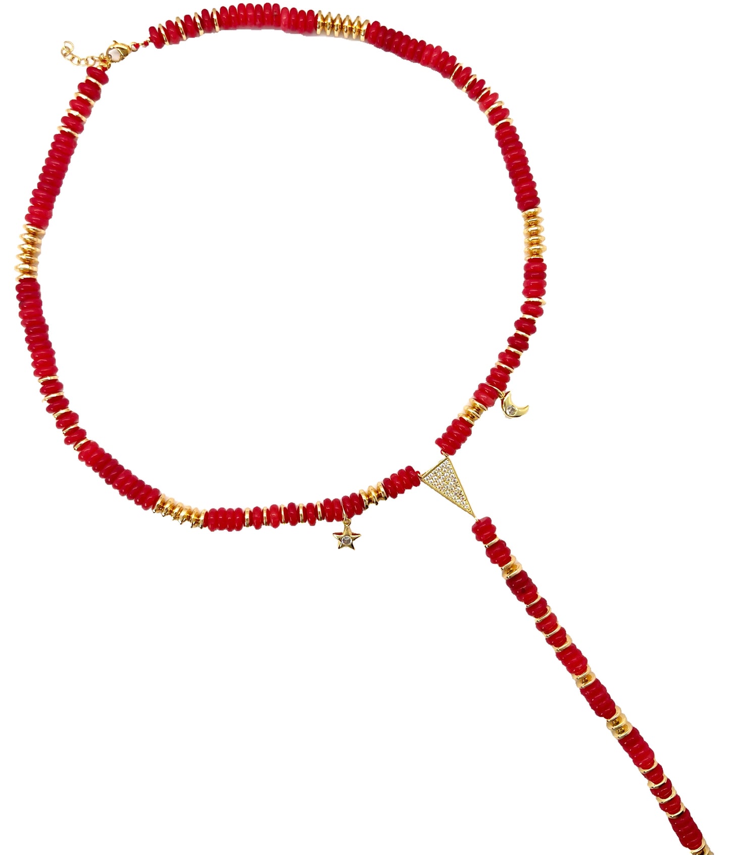 Red Moon Necklace Lariat