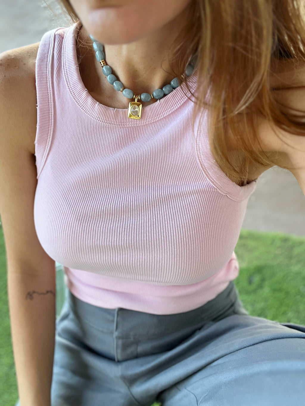 Square Gray Necklace