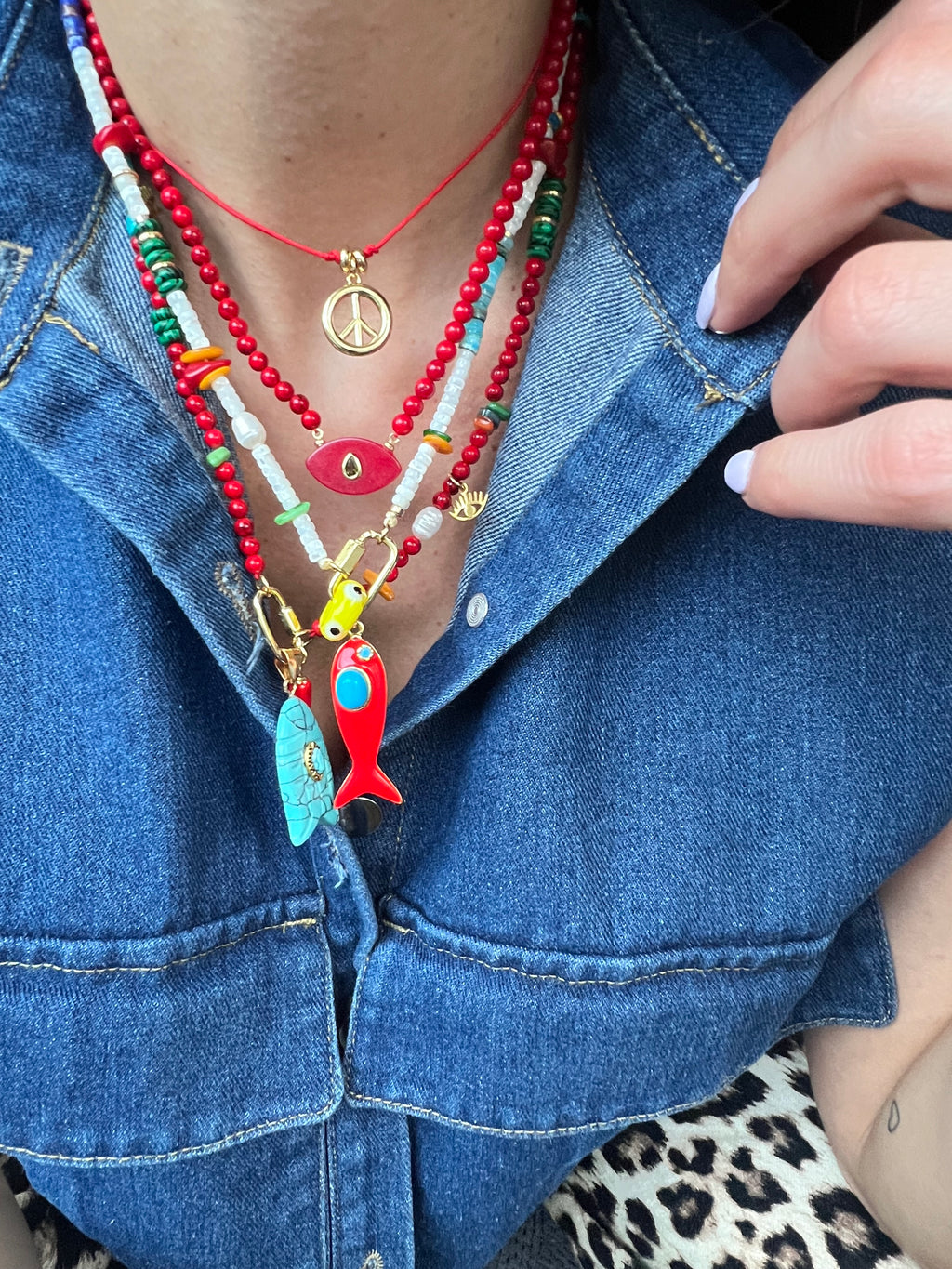 Stone fish necklace