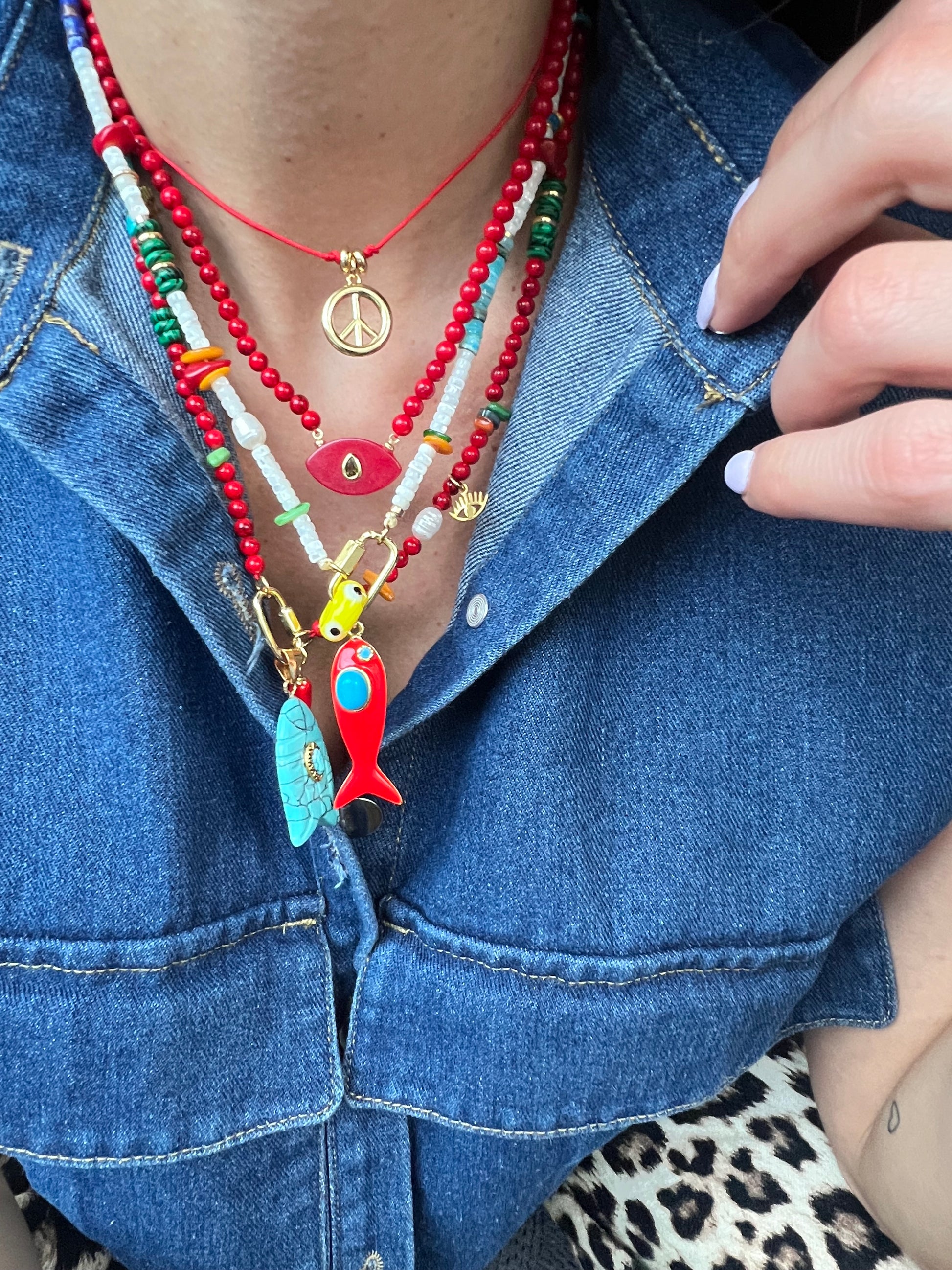 Stone fish necklace