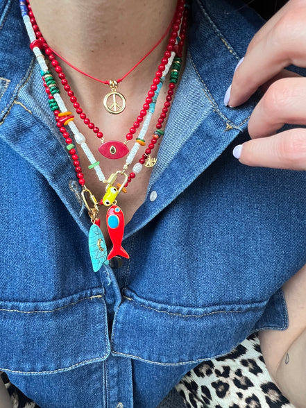 Stone fish necklace