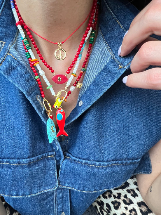 Stone fish necklace