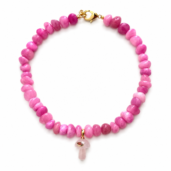Pink Mushroom Necklace