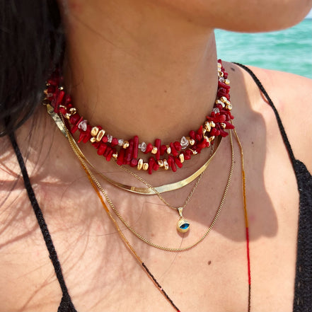 Choker Coral Red